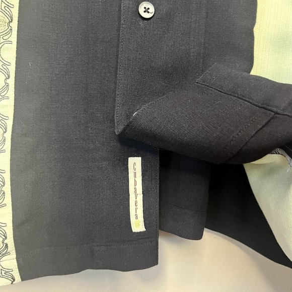 Cubavera Heritage Fit Shirt Mens 2XL vintage Black/Pistachio Rayon Button up - Picture 4 of 15